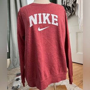 Oversized Red Nike Crewneck